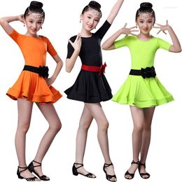 Stage Wear Children Kid Practice Latin Dancewear Competition Dancing Clothing Girl Dance Costumes For Dress Girls