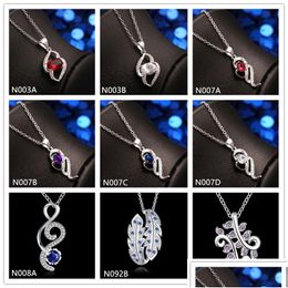 Pendant Necklaces Arrival Fashion Womens Gemstone 925 Sier Plated 10 Pieces Mixed Style Wholesale Sterling Drop Delivery Jewellery Pend Dhwhg