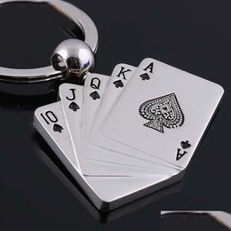 Key Rings Ship Metal Creative Playing Card Keychain Straight Flush Pendant R036 Mix Order 20 Pieces A Lot Keychains Drop Delivery Jew Dh4Zr