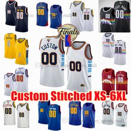 Jokic Jamal Murray Custom 2023 Finals Patch Basketball Jerseys Aaron Gordon Christian Braun Peyton Watson Bruce Brown DeAndre Thomas Collin Gillespie Jackson