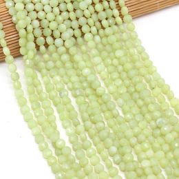 Beads Natural Stone Bead Oblate Shape Faceted Light Green Aventurine Loose Beaded For Jewelry Making DIY Bracelet Necklace Accessories