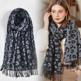 Scarves Printed Leopard Women Winter Scarf Fashion Female Shawls Cashmere Thick Blanket Wraps Soft Hijab Wholesales