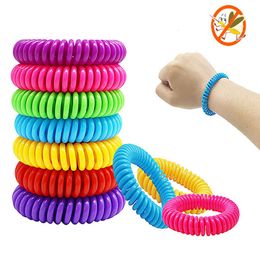 1pc Stretchable Elastic Coil Spiral Hand Wristband Telephone Ring Chain Anti-mosquito Bracelet Spring Repellent Bracelet Sport Travel