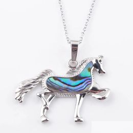 Pendant Necklaces New Zealand Abalone Shell Pendants Adorable Animal Horse Shape Pendum For Necklace Fashion Jewellery N3650 Drop Deliv Dhzsw