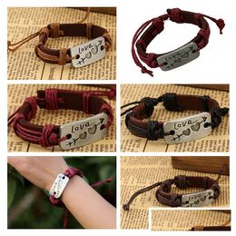 Identification An Arrow Pierces The Heart Genuine Leather Bracelet Lovers Jewellery Valentines Day Gift Gsfb059 Mix Order 20 Pieces A Dhxwz