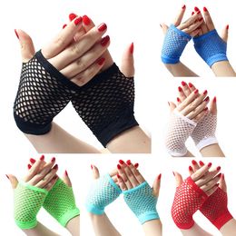 9Pair Stylish Middle Fishnet Fingerless Gloves Girls Dance Gothic Punk Party Prom Gloves