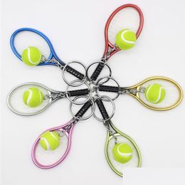 Key Rings Ship Mini Tennis Racket Keychain Creative Gifts R158 Mix Order 20 Pieces A Lot Keychains Drop Delivery Jewelry Dhlbu