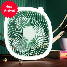 New USB Charge Night Light Fan Wireless Ceiling Electric Fans Wall Hanging Air Cooler Desktop Mini Circulator Camping Night Lamp Fan