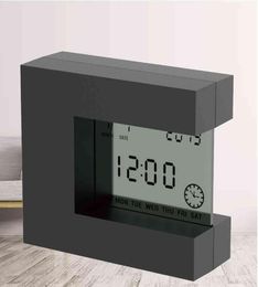 Despertador digital para el escritorio de la oficina en el hogar Reloj de mesa Reloj LCD Moderno con calendario Fecha Cuenta regresiva Temporizador Termómetro Batería 211115477110