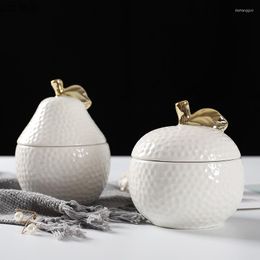 Bottiglie di stoccaggio Barattolo di ceramica creativo Barattoli a forma di frutta per la casa Soggiorno Decorazione del desktop Contenitore di gioielli Articoli