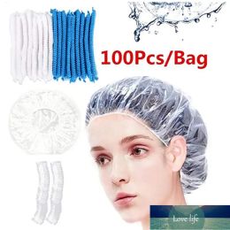 100pcs/pack Disposable Shower Caps Bathing Cap for Women,Travel Spa,Hotel,Hair Salon Bathroom Products Quality
