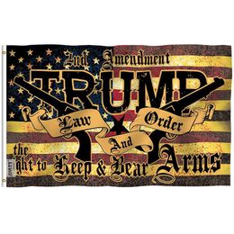 Banner Flags Anley Fly Breeze 3x5 Foot Trump Law and Order 2nd Amendment Guns Flag - The Rights to Keep Bear Arms Flags G230524