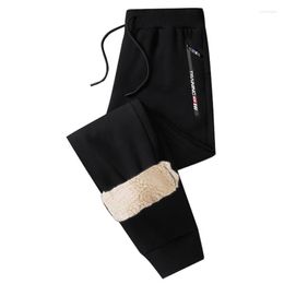 Men's Pants Men Fleece Warm Cargo Plus Size 9XL Loose Print Plush Thermal Drawstring Trousers Autumn Winter Sports Outwear Sweatpants