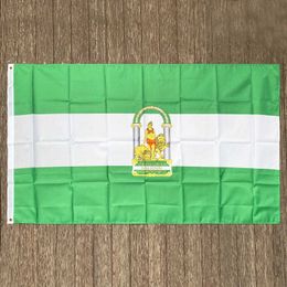 Banner Flags xvggdg flag Andalusia Flag Spain State Flag 150X90CM banner 100D Polyester brass grommets custom flag G230524