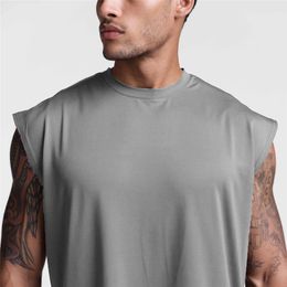 Mens Tank Tops Summer Mesh Gym Vest Quick Dry Loose Fitness Exercise Wide shoulder Sports Sleeveless Shirt Bodybuilding Top 230524