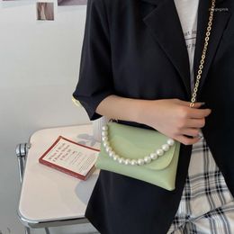 Evening Bags Crossbody Bag Shoulder Female Designer Handbag Purse Women Fashion Chain Beaded Mini 2023 Trend PU Leather All-match