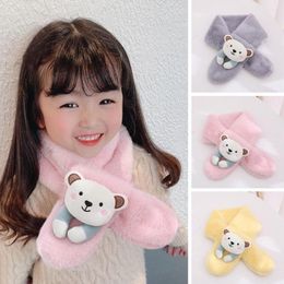 Scarves Cold-Proof Cute Collar Warmth Plush Faux Fur Scarf Cartoon Bear Autumn And Winter Baby Warm