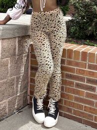 Women's Pants Capris Hugcitar High Waist Leopard Print Sexy Bodycon Fur Pants Leggings 2022 Fall Winter New Fashion Streetwear Joggers Y2K Clothes Y23
