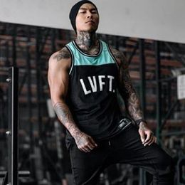 Mens Tank Tops sports vest Summer mens quickdrying Fitness exercise Basketball Leisure splicing muscle fitness clothes 230524