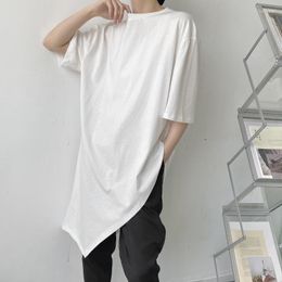 Men's T Shirts 2023 Summer Asymmetric Design Punk Hip Hop Long T-shirt Men Women Harajuku Casual Short Sleeve Shirt Tops