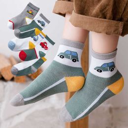 Socks 5 pairs of 0-9 year old Spring and Autumn soft cotton boy girl baby Todd cardboard box Deisgn children's sports socks G220524