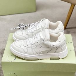 2023 Designer Masculino Sapatos Casuais OO OFB Design Italiano Mulheres Homens Carta Couro Branco Retro Simples Clássico Seta Senhoras Sapato Casual com Caixa Original Tamanho 35-46