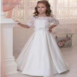 Girl Dresses Kids Formal Wear Flower Girls' White Lace Girls Weddings First Communion For Off The