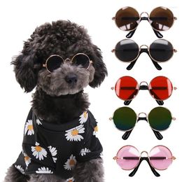 Dog Apparel Pet Sunglasses Classic Retro Round Metal Cosplay Glasses Po Props Eyewear For Puppy Cats Dogs And Small Medium