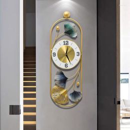 Wall Clocks Living Room Clock Modern Art Round Rectangle Silent Sweep Seconds Home Decoration Quartz Watch Bedroom