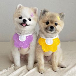 Dog Apparel Pet Scarf Chrysanthemum Bee Korean Version Of The Triangle Cat And Accessories Bib Collar Saliva Towel