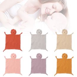Baby Soother Appease Towel Bib Soft Animal Lion Doll Teether Infants Comfort Sleeping Nursing Cuddling Blanket Toys