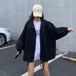 Women's Jackets Oversize Jacket Woman 2023 Spring Korean Style Coat Harajuku For Women Button Zip Up In Outerwears Windbreaker