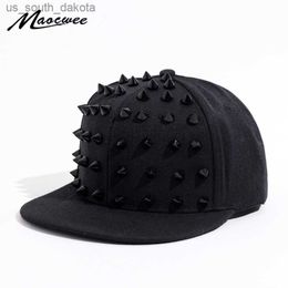 Ball Caps Unisex Punk Hedgehog Hat Personality Jazz Snapback Spike Studded Rivet Spiky Baseball Cap for Hip Hop Rock Dance Bons Dad hats L230523