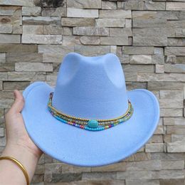 Berets Turquoise Cowboy Hat Light Blue Most Beautiful Knight Men's And Women's Jazz Mountaineering Western