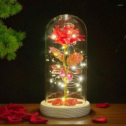 Decorative Flowers Luminous Glass Cover LED Light Simulation Rose Small Night Christmas Valentine's Day Birthday Surprise Gift