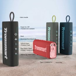 Portable Speakers Tronsmart Trip Bluetooth-Speaker IPX7 Waterproof Portable Sound with Voice Assistant Dual Full-Range Driver Hours Play