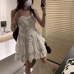 Stage Wear (Runmei) White Lace Strap Dress 2023 Summer French Kikyo First Love Fairy Short Skirt Girl