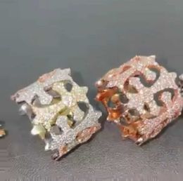 Fully Icedout Luxury Solid Gold VVS Moissanite Diamond Men Rings Gold Custom Rings