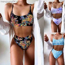 Women's Swimwear ZAFILLE High Waist Swimsuit Dragon Bikini Swimsuit Two Piece Women's Swimwear 2021 Summer Bathing Suit Bather Beach T230524