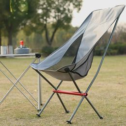 Camp Furniture Outdoor Moon Chair Aluminium Alloy Portable Folding Camping Leisure Fishing Beach Lazy Director