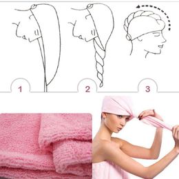 Women Hair Drying Hat Makeup Ponytail Holder Lady Water Absorbent Microfiber Towel Bath Cap HEE889