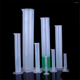 7pcs/lot Plastic Measuring Cylinder Laboratory Test Graduated Liquid Trial Tube Tool Jar