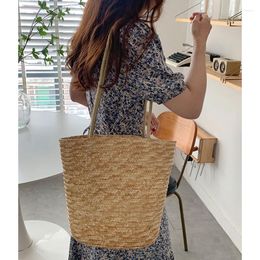 Evening Bags Casual Large Capacity Straw Shoulder For Women Wheat Woven Handbags Designer Summer Beach Bag Shopper