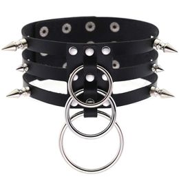 Necklaces ZIMNO Charm Choker Necklaces for Women Nightclub Goth Egirl Neck Jewelery Vintage Wild 16 Color Wide Leather Collar Wholesale