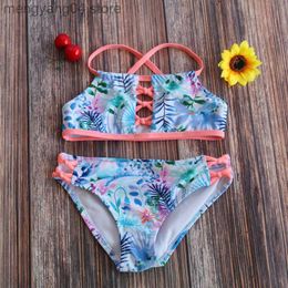 Women's Swimwear Swimwear Girls Halter Bikini Sets Print 2 Pieces Swim Suits Girl Swimsuit Kids Tankini Bathing Suits Swim Suit Girl Biquini T230524