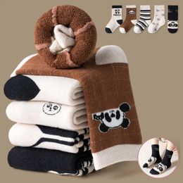 Socks 5 pairs of winter children's cotton girls boys babies fashionable cute cartoons thick and warm soft socks for students aged 1-3-5-8-12 G220524