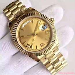 2017 yellow gold DAYDATE 40 self-winding mechanical movement Champagne dial 228238 Fluted bezel Concealed folding Crown clasp Mens247n