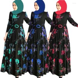 Ethnic Clothing Vintage Printing Robe Morocco Evening Dresses Dubai Abaya Turkey Gown Islamic Arab Eid Muslim Women Hijab Jilbab