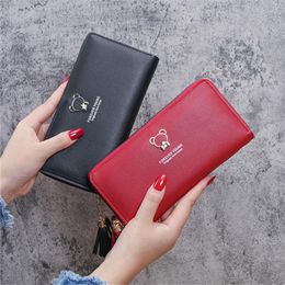 Wallets Women Leather Long Designer Girl Cute Coin Purse Female Clutch Money Bag Phone Pouch Zipper Card Holder 2023 HandbagWallets