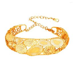 Bangle Collare Flower For Women Gold/Silver Colour Vintage Jewellery Wedding Bridal Cuff Bracelets & Bangles H013